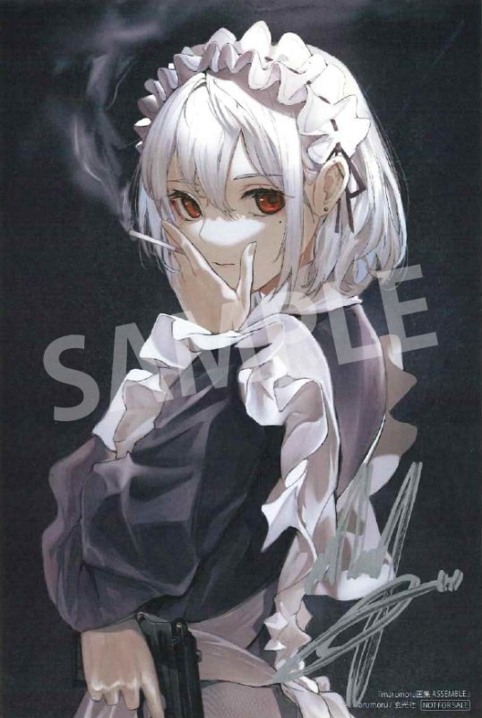 画像2: marumoru画集　ASSEMBLE コーチャンフォー法人限定イラストカード（本人直筆サイン入り） (2)